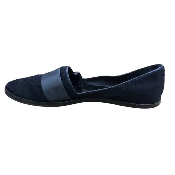 Vince Womens Size US 8M EU 38 Loafers Mason Navy Blue Calf Hair Leather Flats