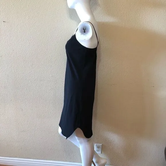 Vince 100% Silk V Neck Black Cami Dress Sz Small