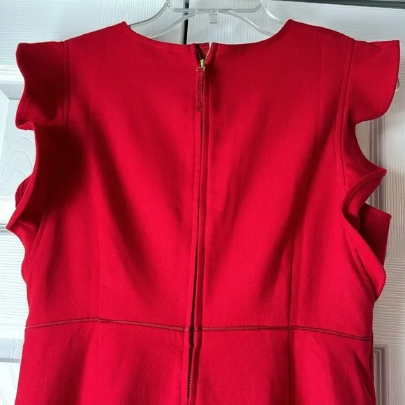 Vineyard Vines red ruffle flutter sleeve a-line sheath dress sz 8