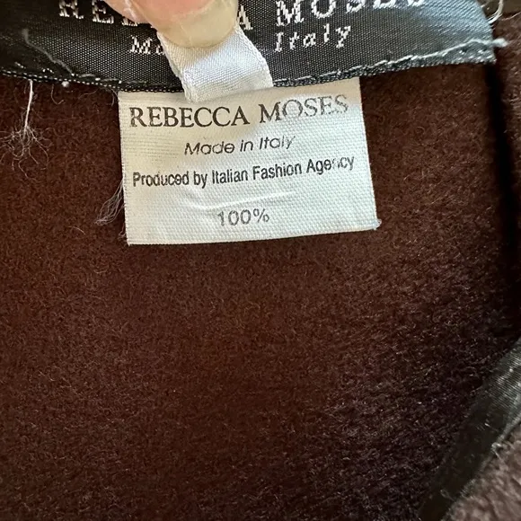 VINTAGE 1990s REBECCA MOSES BROWN WOOL FELT MAXI SKIRT STRAIGHT MADE IN ITALY 12