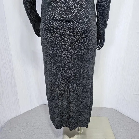 Vintage 80s Jeanette Kastenberg St. Martin Black Studded Draped Evening Dress