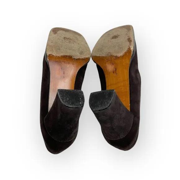 Vintage 90’s: Anne Klein II 𖦹 Calf Hair Heeled Loafers 𖦹 Leopard Print Suede