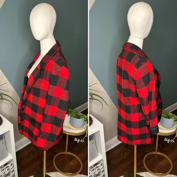 Vintage 90s Buffalo Plaid Wool Blend Skirt Suit Matching Set Ninety Made in USA