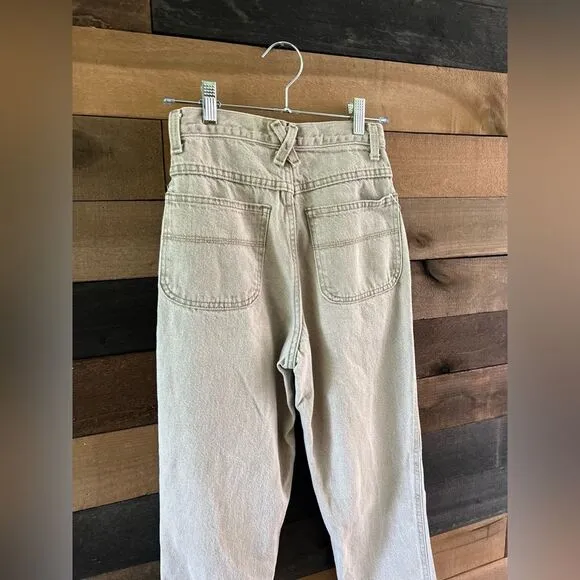 Vintage 90s L.A Blues Light Tan High Waisted Double Button Mom Jeans