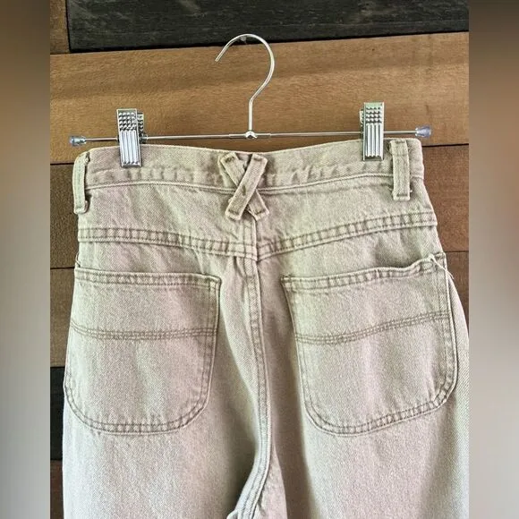 Vintage 90s L.A Blues Light Tan High Waisted Double Button Mom Jeans
