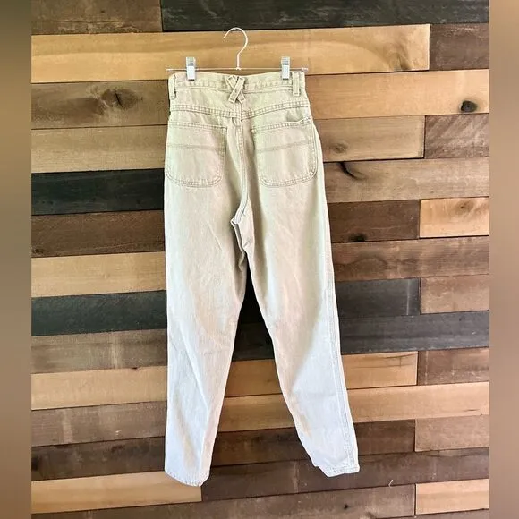 Vintage 90s L.A Blues Light Tan High Waisted Double Button Mom Jeans