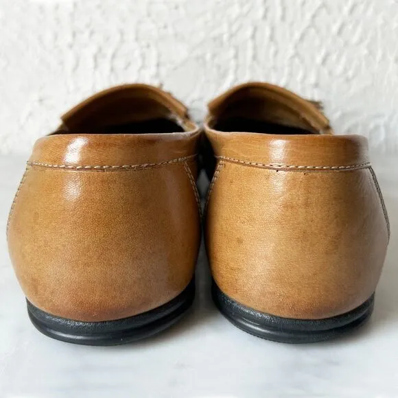 Vintage Bally Applause Tan Leather Kiltie Tassel Moc Toe Loafer Mens 7.5 Italy