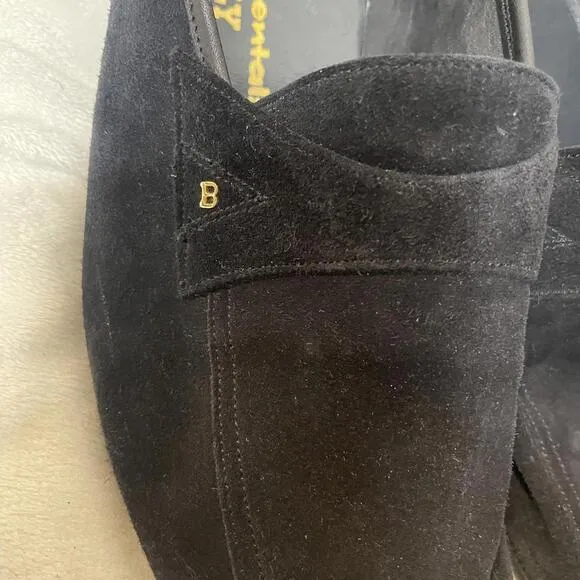 Vintage Bally Black Suede Loafers Men's –Made in Switzerland