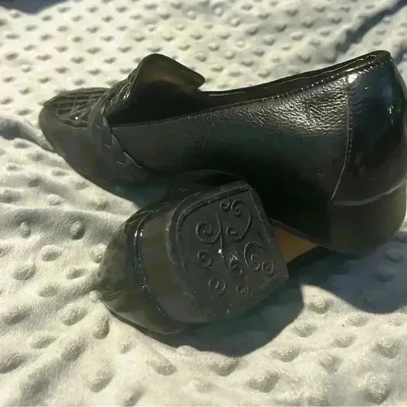 Vintage Brighton Black Kane Loafers Slip Pn Dress Shoes, Size 9‎