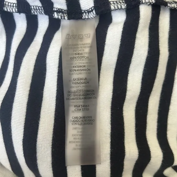 Vintage Calvin Klein Cotton Horizontal Striped Navy and White Dress, Sz. XL.
