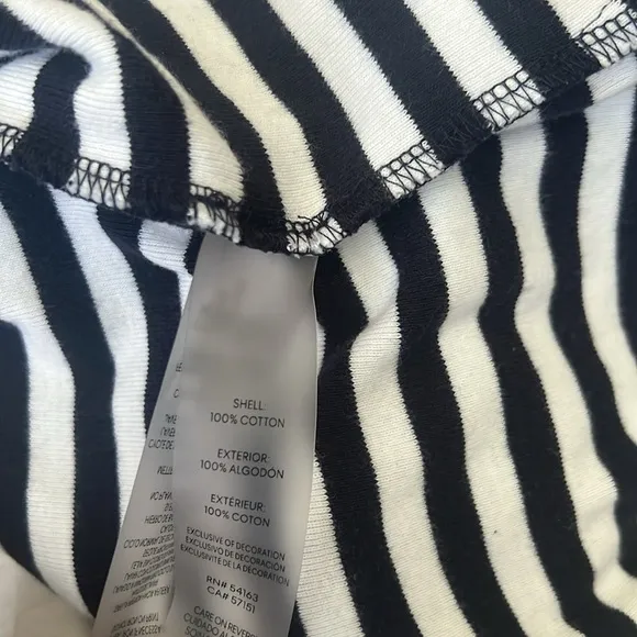 Vintage Calvin Klein Cotton Horizontal Striped Navy and White Dress, Sz. XL.