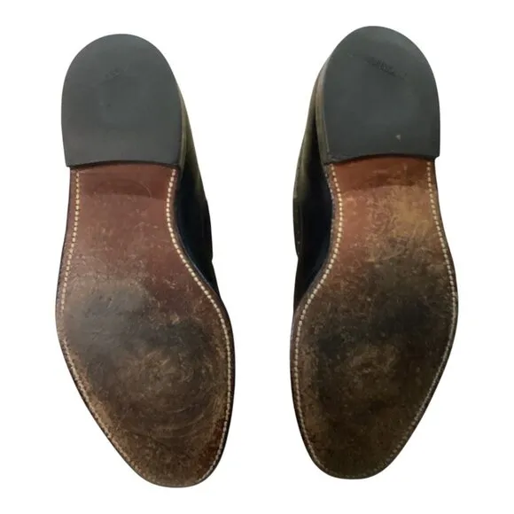 Vintage Johnston‎ &amp; Murphy Black Leather Tassel Loafers Men's Size 8.5 D/B