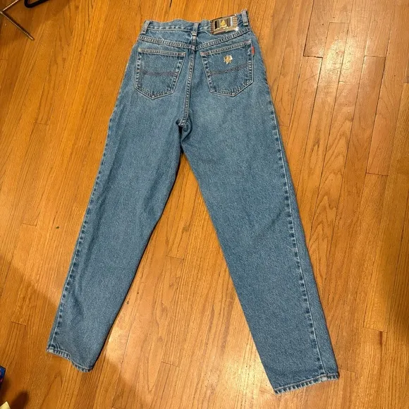 Vintage Noveli Jeans Metal Plaque Sailor Medallion Classic Retro Straight Leg