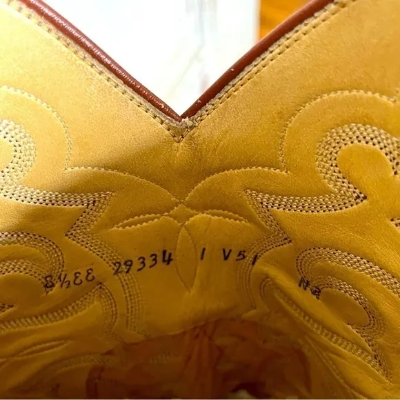 Vintage Panhandle Slim Teju Lizard leather Western Cowboy Boots 8.5 cats paw