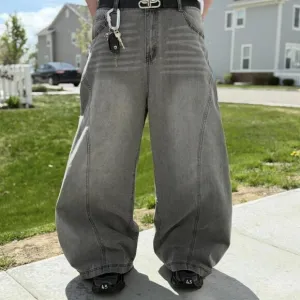 vintage super baggy grey washed jeans🖨️