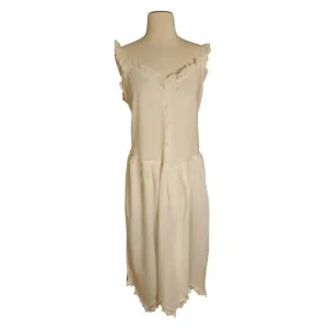 Vintage Victoria's Secret White Cottagecore Coquette Milkmaid Cotton Midi Dress