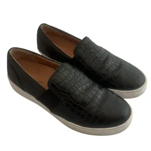 Vionic Demetra Casual Slip-On Shoes Flats Black Croc Textured Size 6 Women's