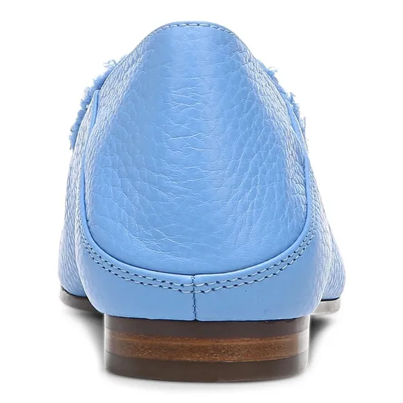 VIONIC FRIEDA PEBBLE LEATHER STEP DOWN HEEL LOAFERS AZURE BLUE NIB SZ 10