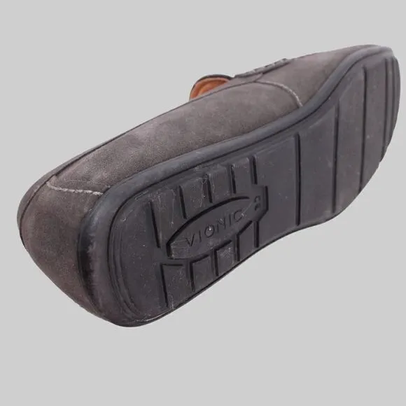 VIONIC Mercer Mason Driving Mocs Leather Loafers in Gray Sz. 11