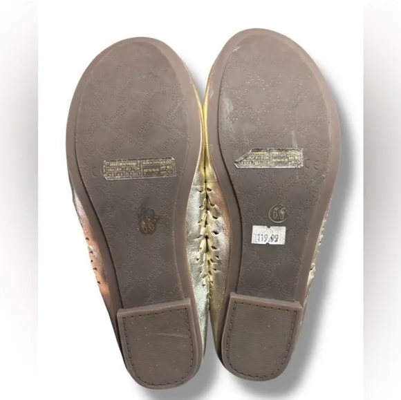 VIONIC Spark Surin Metallic Gold Ballet Flat NEW