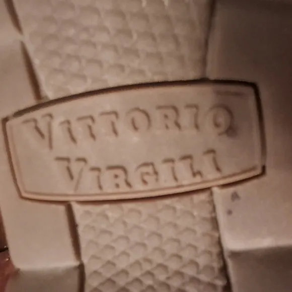 Vittorio Virgili Men Embroidery Shoes Beige Suede Loafers Italy Size EU41/US 8
