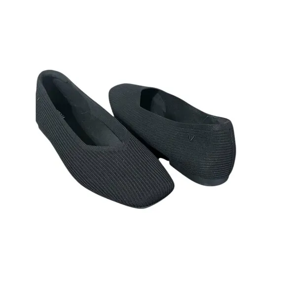 VIVAIA Margot 2.0 Square-Toe V-Cut Flats Black size 42 EU/10.5 US