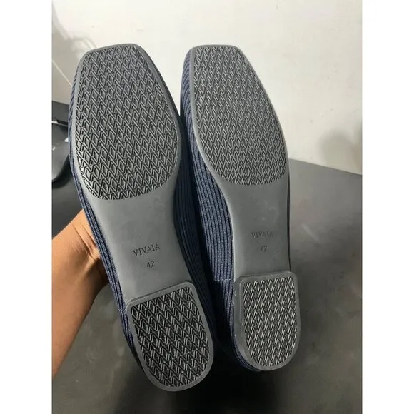VIVAIA Margot 2.0 Square-Toe V-Cut Flats Navy size 42 EU/10.5 US