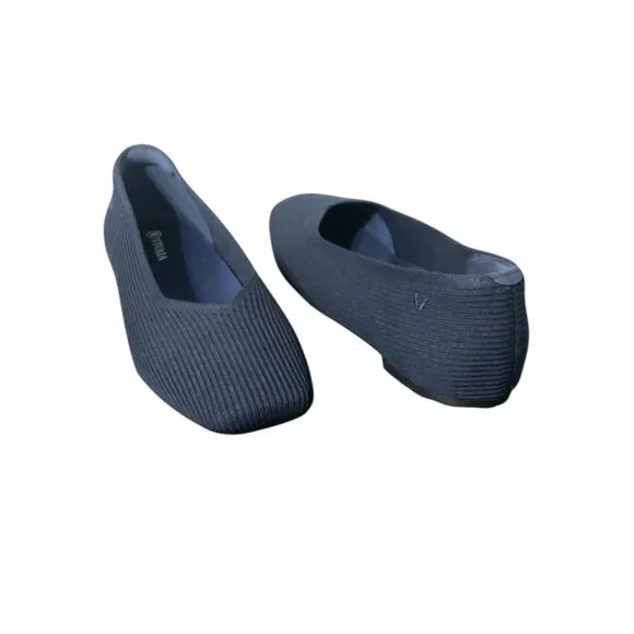 VIVAIA Margot 2.0 Square-Toe V-Cut Flats Navy size 42 EU/10.5 US