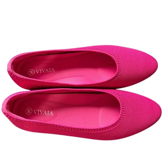 Vivaia NWOB Aria Pointed Toe Ballet Flats In Pitaya Size 6 Size 36.5