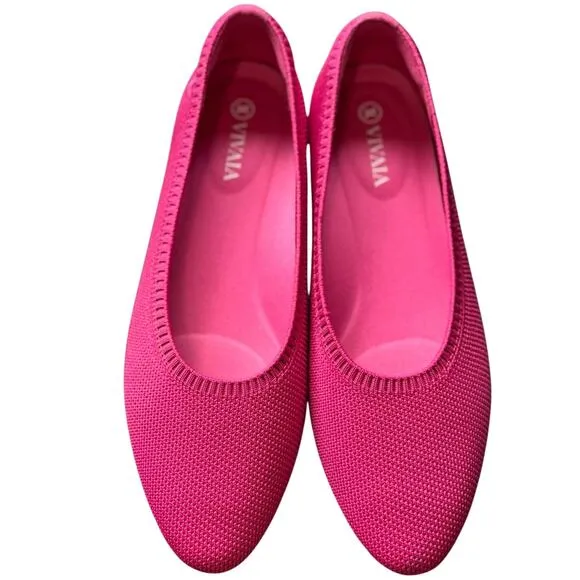 Vivaia NWOB Aria Pointed Toe Ballet Flats In Pitaya Size 6 Size 36.5