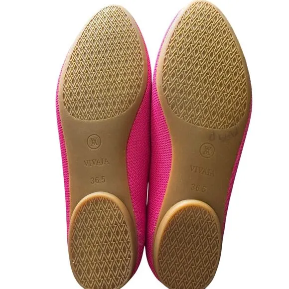 Vivaia NWOB Aria Pointed Toe Ballet Flats In Pitaya Size 6 Size 36.5