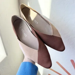 Vivaia Pointed Ballet Flats V Cut Valencia Wheat Nature