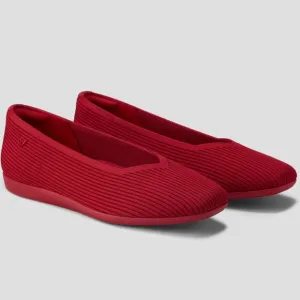 Vivaia Red Margot Walker Comfy Lightweight Square-Toe V-Cut Flats Size EU 43/11