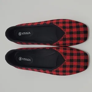 Vivaia Red Plaid Margot 2.0 Flats