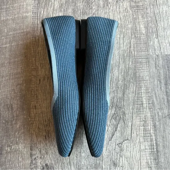 Vivaia Square-Toe V-Cut Flats (Margot 2.0) Denim Color Blue Size EU 39