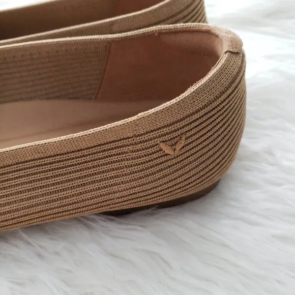 VIVAIA Square-Toe V-Cut Flats (Margot 2.0) in Bronze size 41 US 9.5 Classic Boho