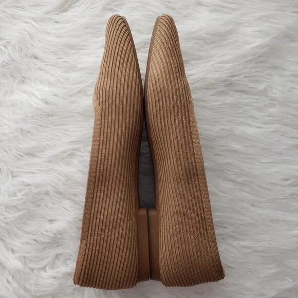 VIVAIA Square-Toe V-Cut Flats (Margot 2.0) in Bronze size 41 US 9.5 Classic Boho