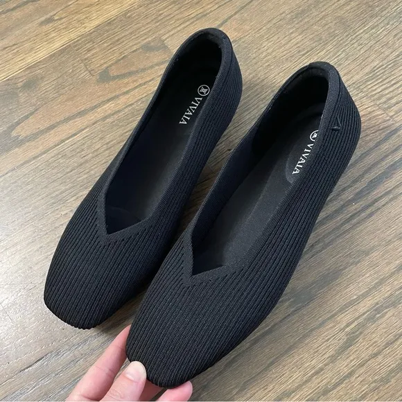 VIVAIA Square-Toe V-Cut Flats (Margot 2.0)