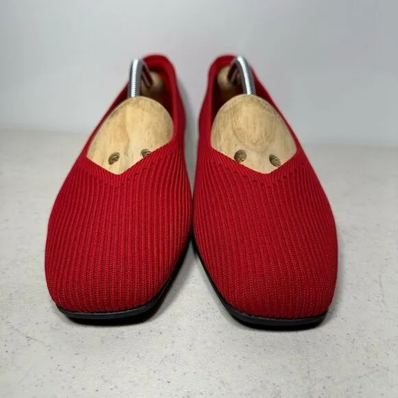 Vivaia Women's Margot 2.0 Square Toe V Cut Flats Red  41 US 10 No Insoles