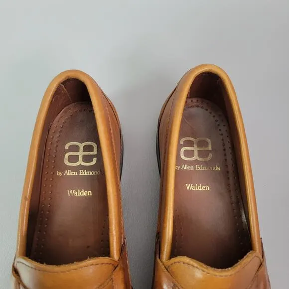 VTG Allen Edmonds Walden Leather Loafers Men's 8 D Brown