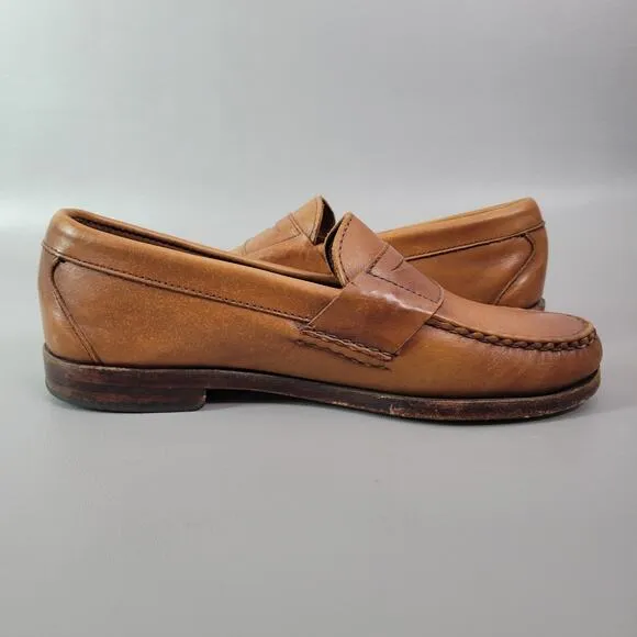 VTG Allen Edmonds Walden Leather Loafers Men's 8 D Brown