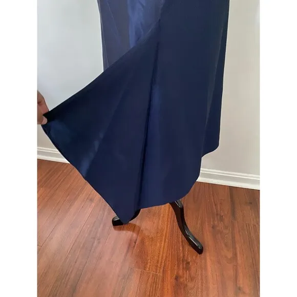 VTG Elizeh by Lily &amp; Taylor Blue Shiny Two-Piece Skirt Set Elegant &amp; Timeless 12