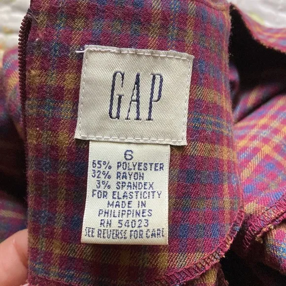 Vtg Gap Plaid Dress