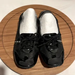 VTG Prada Black Patent Leather Loafers