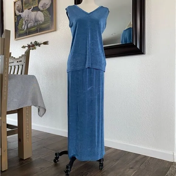 Weekenders Womens V-Neck Sleeveless Convertible Midi Maxi Dress Blue Size S/P