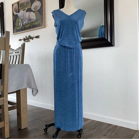 Weekenders Womens V-Neck Sleeveless Convertible Midi Maxi Dress Blue Size S/P