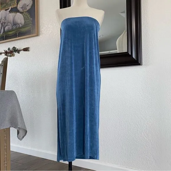 Weekenders Womens V-Neck Sleeveless Convertible Midi Maxi Dress Blue Size S/P