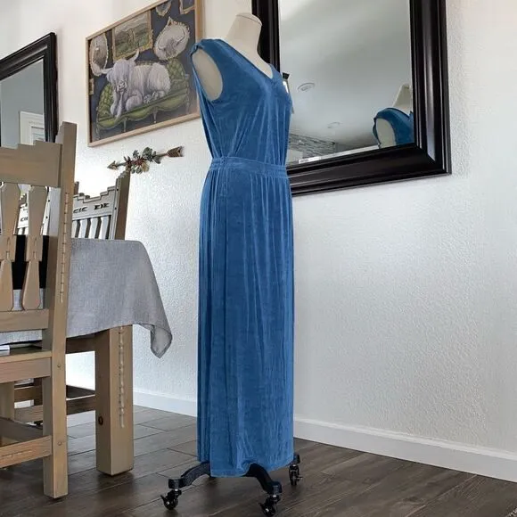 Weekenders Womens V-Neck Sleeveless Convertible Midi Maxi Dress Blue Size S/P