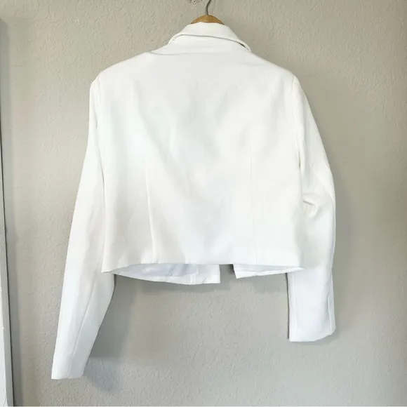 White Cropped Blazer and high waisted mini skirt Set