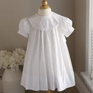 White Heirloom Dress Pink Shadow Bow Flower Girl Spring Party Portrait 3T NWOT
